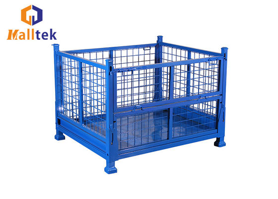 1000kg Powder Coating Steel Foldable Pallet Storage Cage