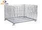 Folded Stacking Wire Mesh Storage Cages Collapsible Fireproof Steel Material