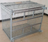 Warehouse Galvanized Steel Metal Wire Mesh Storage Cages Foldable