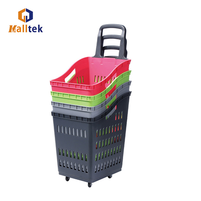 OEM ODM 60L Large Capacity Plastic Shopping Basket With Ergonomic Handle
