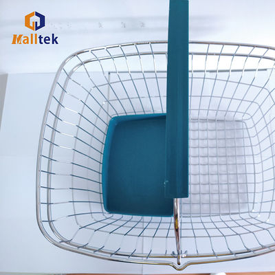 Popular Cosmetics Shop Wire Metal Grocery Shopping Basket With Plastic Tray