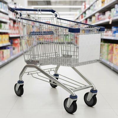 240L Supermarket Shopping Trolley Offering Power Coated Surface and Zinc Powder Coating Bubble Bag Durable Design for Retail