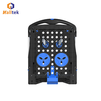 Folding Double Decker Cart Portable Storage Basket Trolley For Office Warehouse